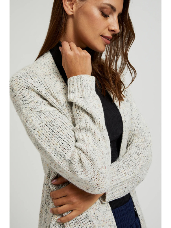 Moodo Bézs combközépig érő kardigán Moodo