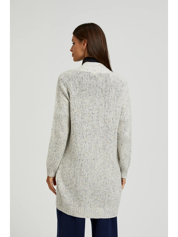 Moodo Bézs combközépig érő kardigán Moodo