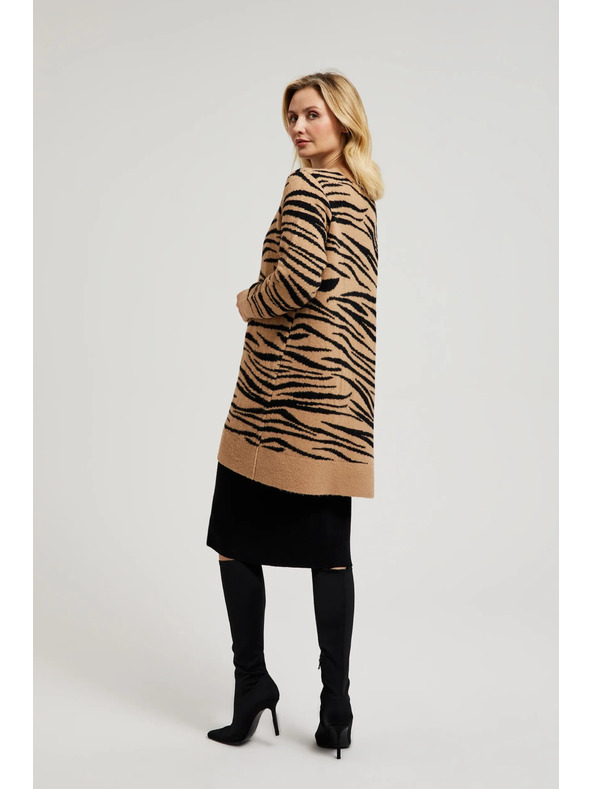 Moodo Bézs hosszú ujjú kardigán állat mintával Moodo