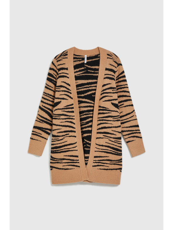 Moodo Bézs hosszú ujjú kardigán állat mintával Moodo