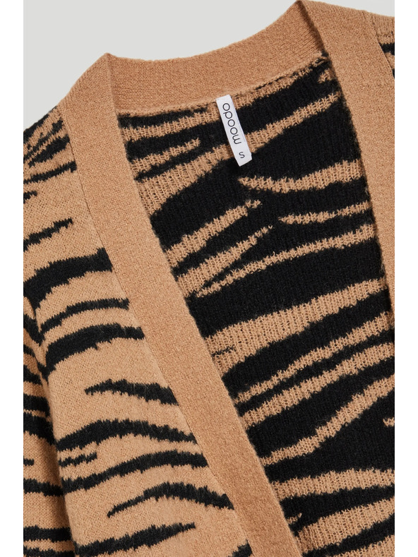 Moodo Bézs hosszú ujjú kardigán állat mintával Moodo