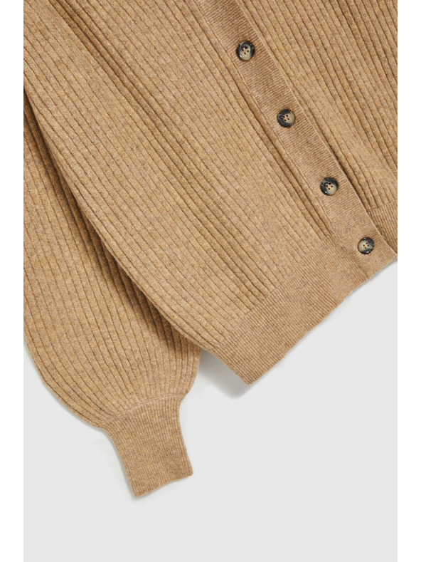 Moodo Bézs gombos kardigán fodros ujjakkal Moodo