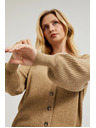 Moodo Bézs gombos kardigán fodros ujjakkal Moodo