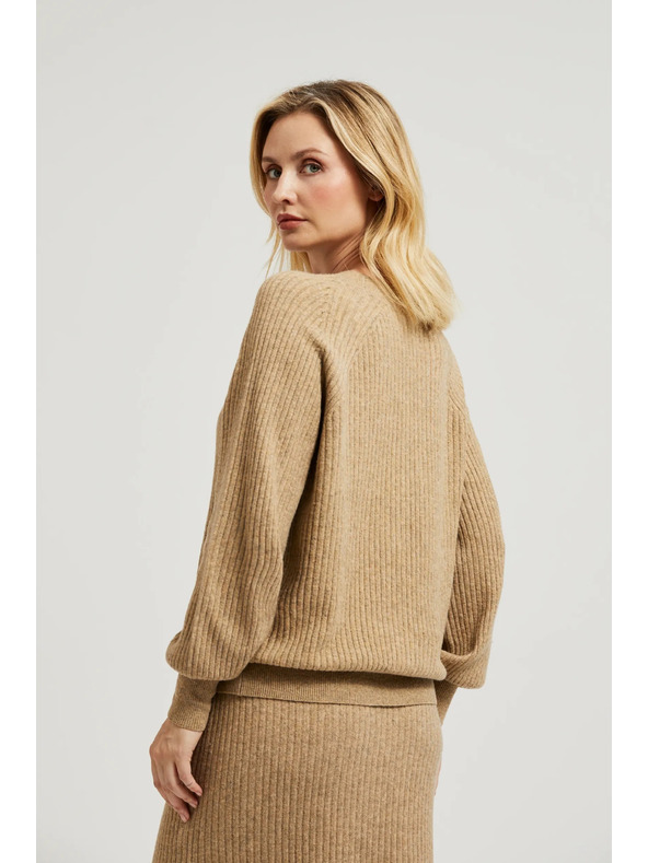 Moodo Bézs gombos kardigán fodros ujjakkal Moodo