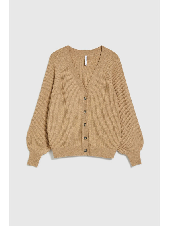 Moodo Bézs gombos kardigán fodros ujjakkal Moodo