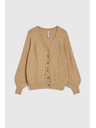 Moodo Bézs gombos kardigán fodros ujjakkal Moodo