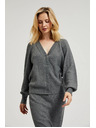 Moodo Szürke gombos kardigán fodros ujjakkal Moodo