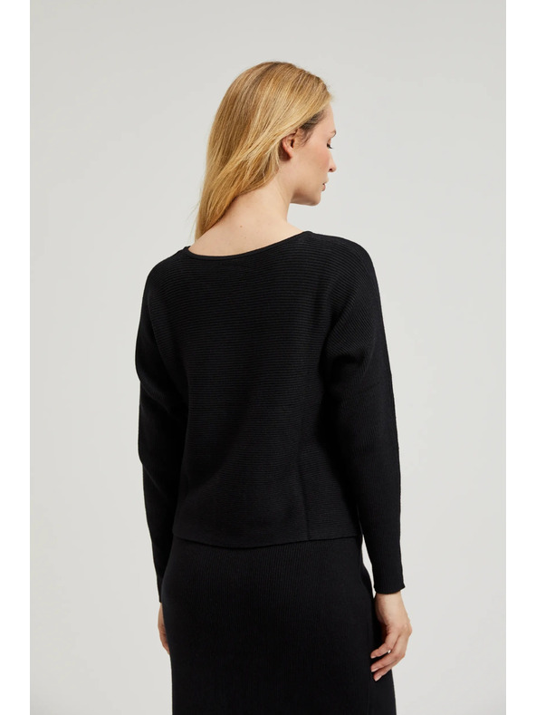 Moodo Fekete denevér fazonú pulóver Moodo