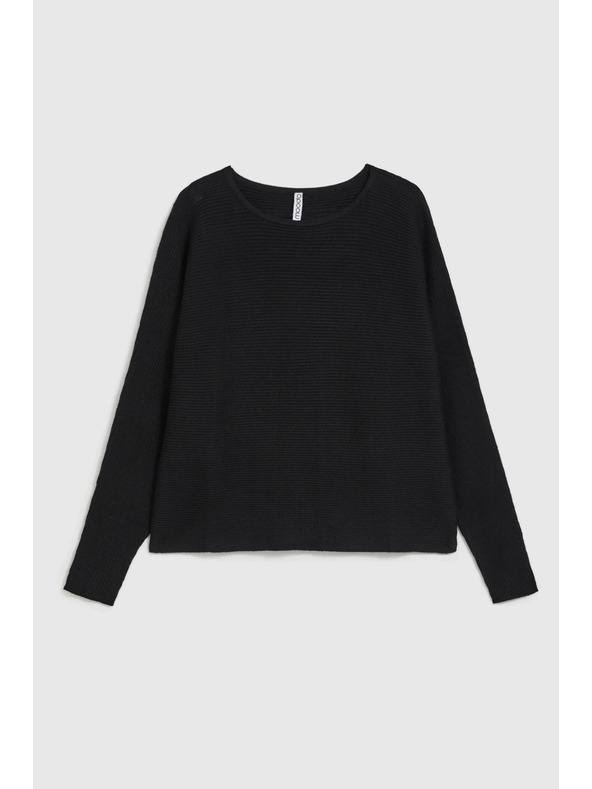 Moodo Fekete denevér fazonú pulóver Moodo