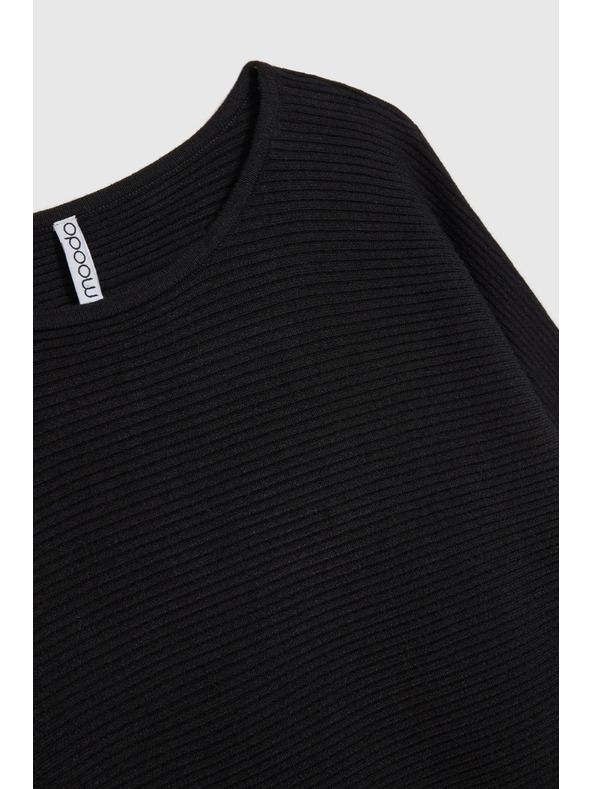 Moodo Fekete denevér fazonú pulóver Moodo