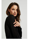 Moodo Hosszú ujjú pulóver fémes szállal díszítve, fekete Moodo