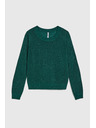 Moodo Hosszú ujjú pulóver fémes szállal díszítve, zöld Moodo