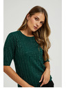 Moodo Viszkóz pulóver fémes szállal, zöld Moodo