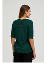 Moodo Viszkóz pulóver fémes szállal, zöld Moodo