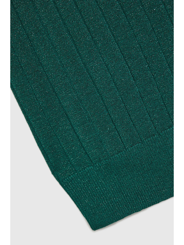 Moodo Viszkóz pulóver fémes szállal, zöld Moodo