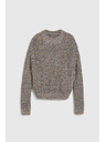 Moodo Színes szállal díszített szürke pulóver Moodo