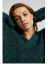 Moodo Bolyhos pulóver fémes szállal, zöld Moodo