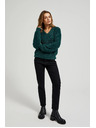 Moodo Bolyhos pulóver fémes szállal, zöld Moodo