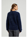 Moodo Bolyhos pulóver fémes szállal, sötétkék Moodo