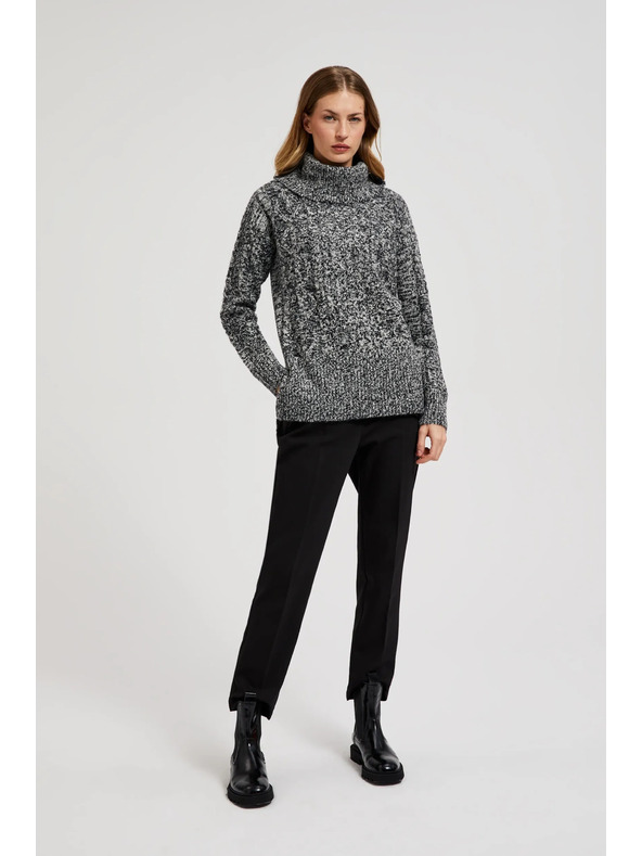 Moodo Vastag nyakú fekete pulóver Moodo