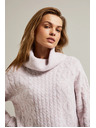 Moodo Rózsaszín pulóver vastag gallérral Moodo