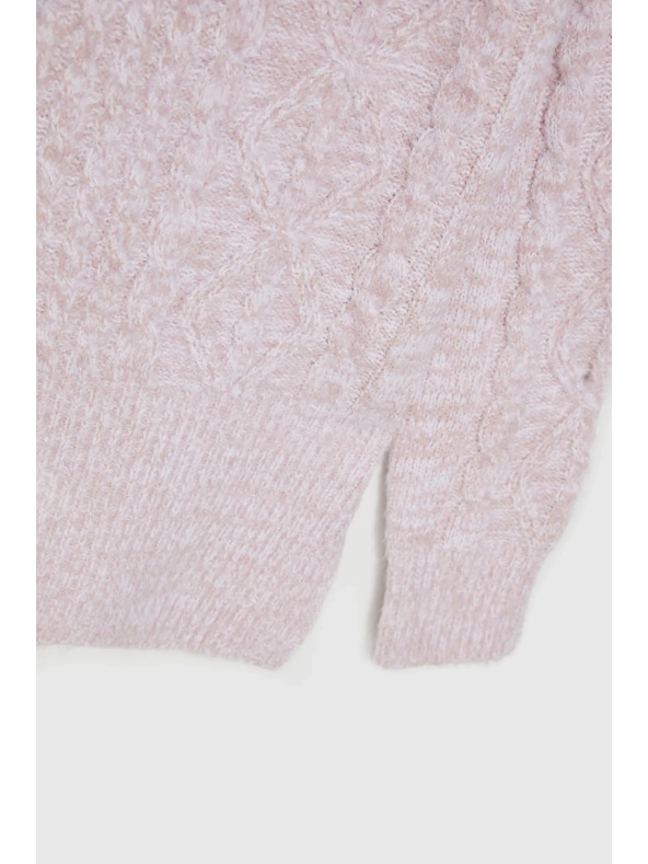 Moodo Rózsaszín pulóver vastag gallérral Moodo