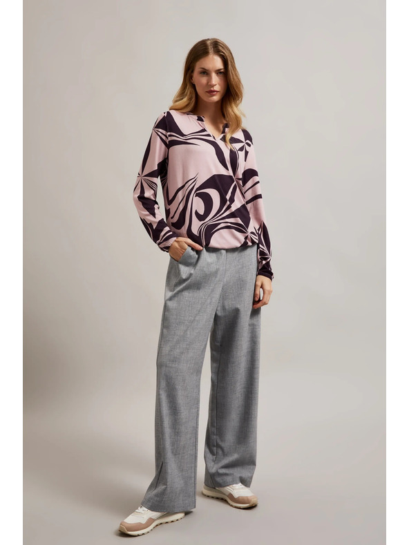 Moodo Rózsaszín pulóver geometriai mintával Moodo