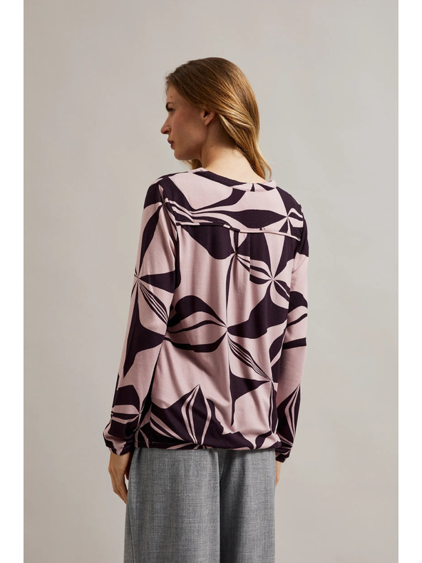 Moodo Rózsaszín pulóver geometriai mintával Moodo