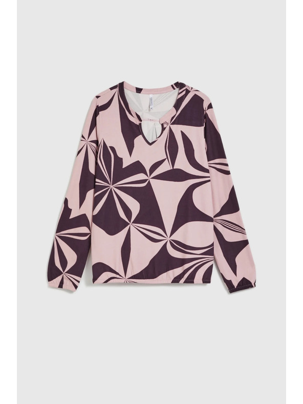 Moodo Rózsaszín pulóver geometriai mintával Moodo