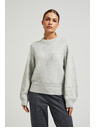 Moodo Szürke pulóver fényes fonallal díszítve Moodo