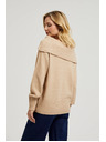 Moodo Bézs pulóver hajtott nyakkal Moodo