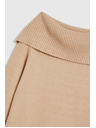 Moodo Bézs pulóver hajtott nyakkal Moodo