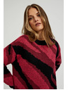 Moodo Piros pulóver geometriai mintával Moodo