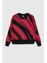 Moodo Piros pulóver geometriai mintával Moodo