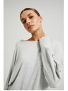 Moodo Szürke sima pulóver hosszú ujjal Moodo