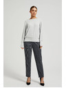 Moodo Szürke sima pulóver hosszú ujjal Moodo