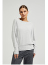Moodo Szürke sima pulóver hosszú ujjal Moodo
