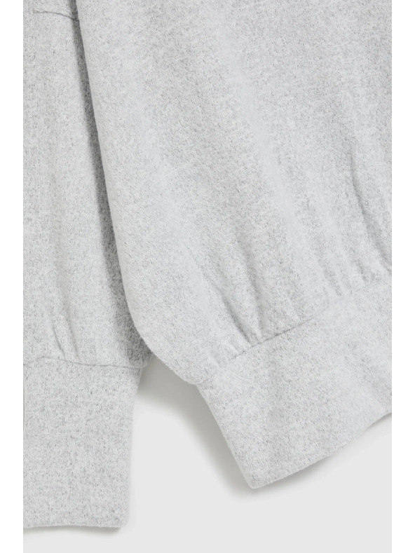 Moodo Szürke sima pulóver hosszú ujjal Moodo