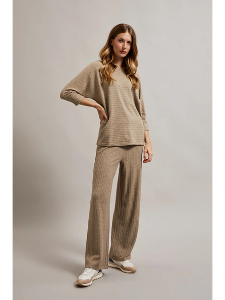 Moodo Bézs pulóver metál fonallal díszítve Moodo