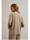 Moodo Bézs pulóver metál fonallal díszítve Moodo