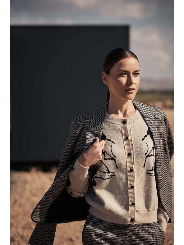 Moodo Bézs gombos pulóver Moodo