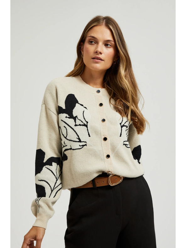 Moodo Bézs gombos pulóver Moodo