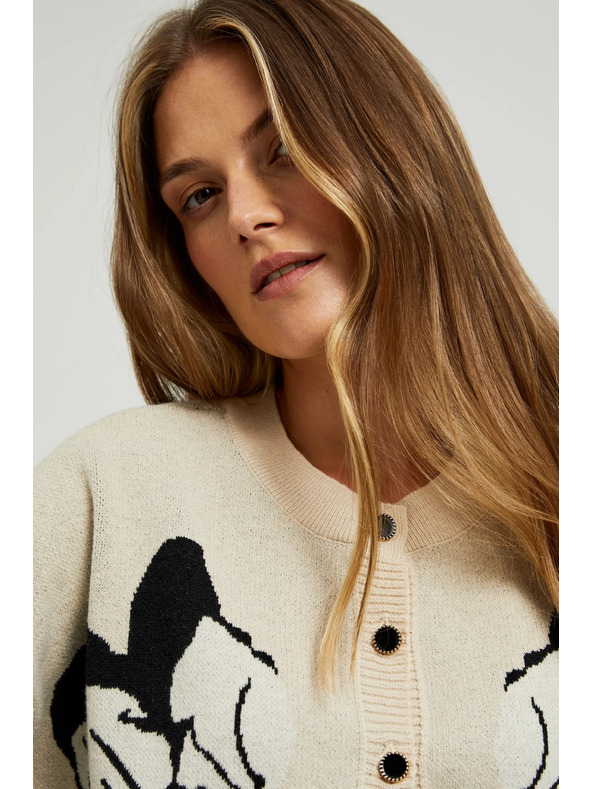 Moodo Bézs gombos pulóver Moodo