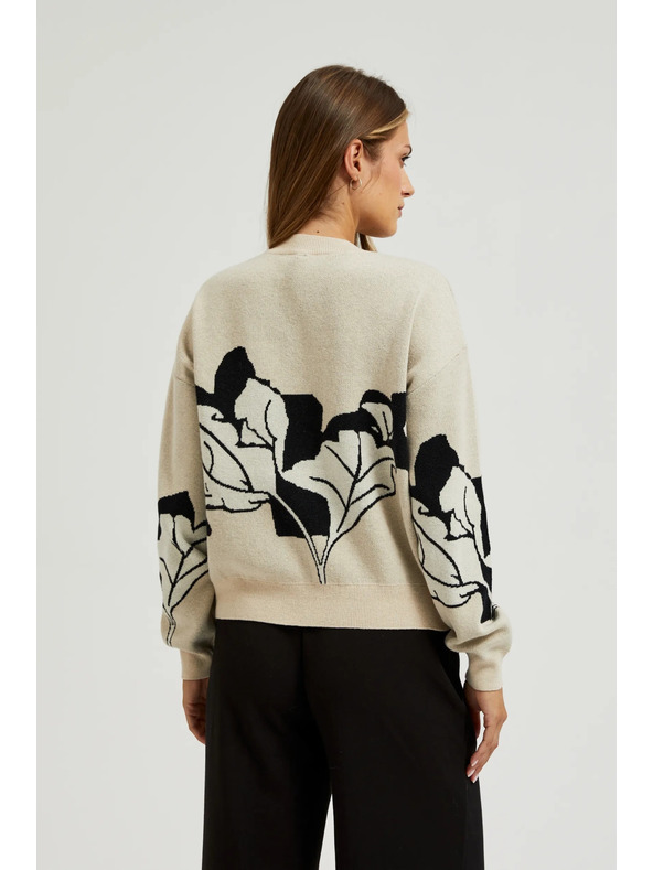 Moodo Bézs gombos pulóver Moodo