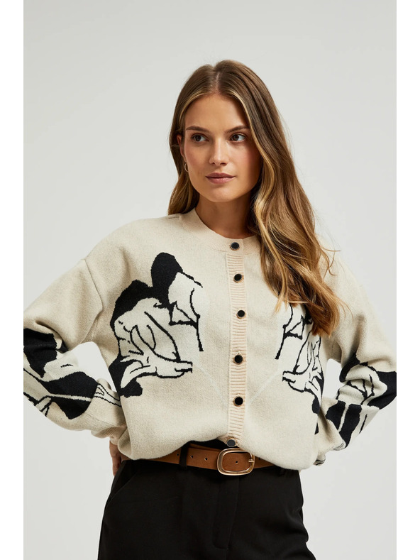 Moodo Bézs gombos pulóver Moodo