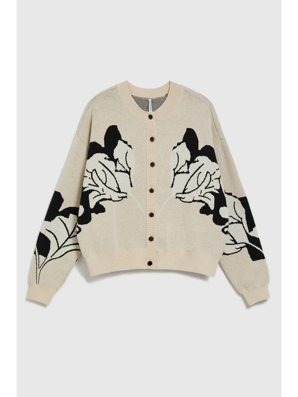 Moodo Bézs gombos pulóver Moodo