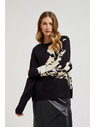 Moodo Fekete mintás pulóver laza szabással Moodo