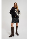 Moodo Fekete mintás pulóver laza szabással Moodo