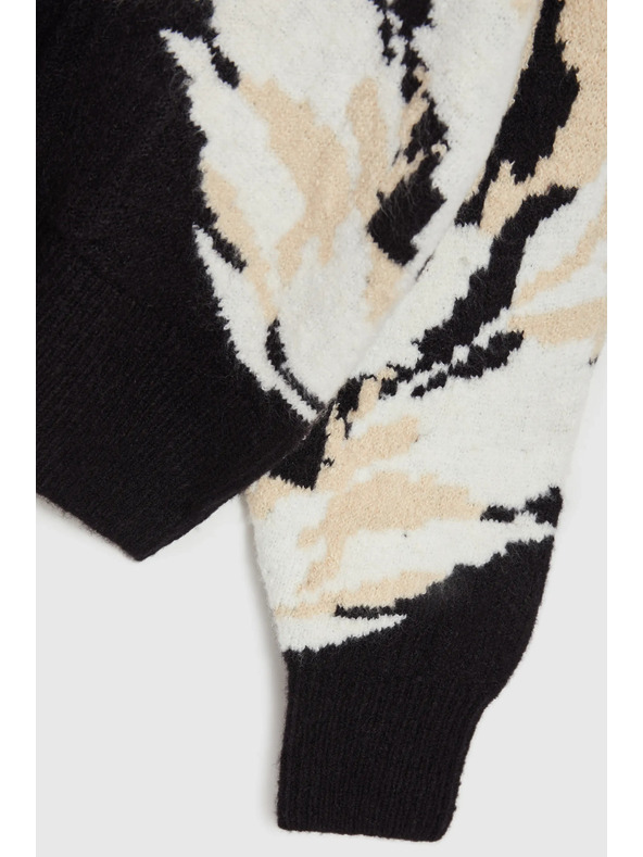 Moodo Fekete mintás pulóver laza szabással Moodo