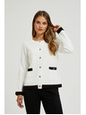 Moodo Fehér kötött kardigán díszgombokkal Moodo